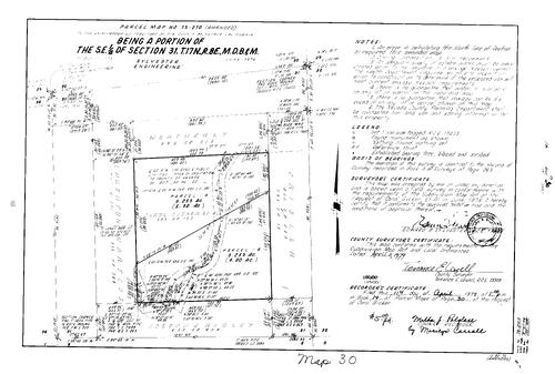 Click to see Parcel Map Book 14, pg. 30 (1979) of Nevada County Recorders Parcel Maps Book 14