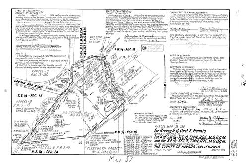 Click to see Parcel Map Book 14, pg. 37 (1979) of Nevada County Recorders Parcel Maps Book 14