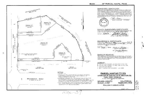Click to see Parcel Map Book 14, pg. 39 (1979) of Nevada County Recorders Parcel Maps Book 14