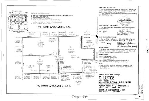 Click to see Parcel Map Book 14, pg. 44 (1979) of Nevada County Recorders Parcel Maps Book 14