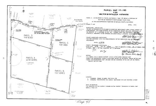 Click to see Parcel Map Book 14, pg. 45 (1979) of Nevada County Recorders Parcel Maps Book 14