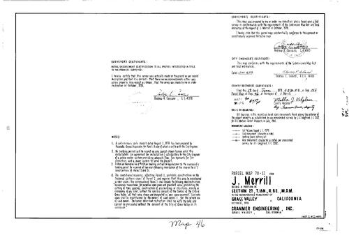 Click to see Parcel Map Book 14, pg. 46 (1979) of Nevada County Recorders Parcel Maps Book 14