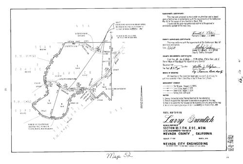 Click to see Parcel Map Book 14, pg. 52 (1979) of Nevada County Recorders Parcel Maps Book 14