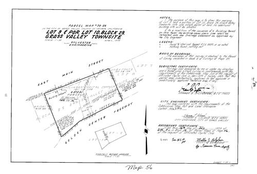 Click to see Parcel Map Book 14, pg. 56 (1979) of Nevada County Recorders Parcel Maps Book 14