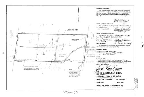 Click to see Parcel Map Book 14, pg. 60 (1979) of Nevada County Recorders Parcel Maps Book 14