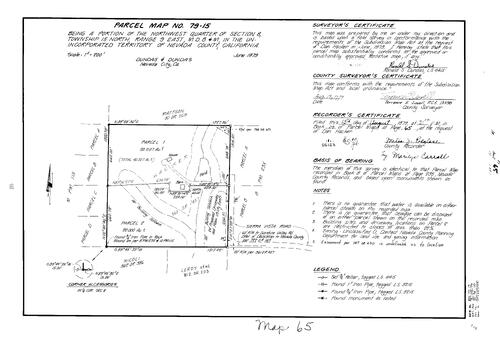 Click to see Parcel Map Book 14, pg. 65 (1979) of Nevada County Recorders Parcel Maps Book 14