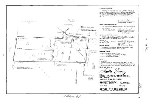 Click to see Parcel Map Book 14, pg. 69 (1979) of Nevada County Recorders Parcel Maps Book 14