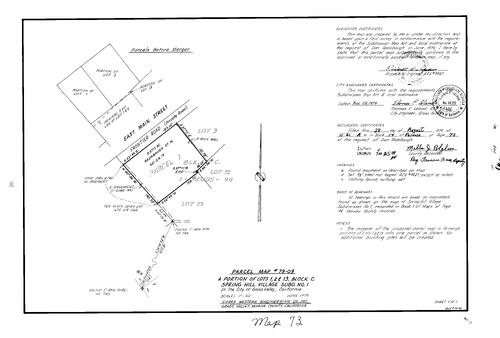 Click to see Parcel Map Book 14, pg. 73 (1979) of Nevada County Recorders Parcel Maps Book 14