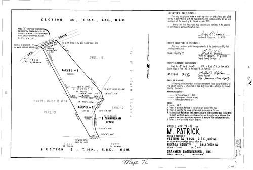 Click to see Parcel Map Book 14, pg. 76 (1979) of Nevada County Recorders Parcel Maps Book 14