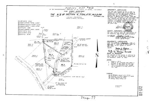 Click to see Parcel Map Book 14, pg. 77 (1979) of Nevada County Recorders Parcel Maps Book 14