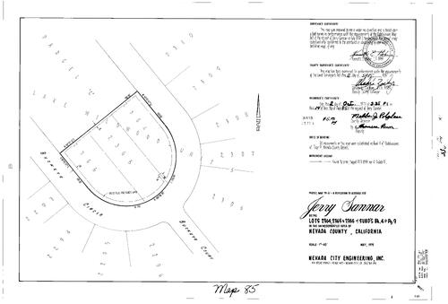 Click to see Parcel Map Book 14, pg. 85 (1979) of Nevada County Recorders Parcel Maps Book 14