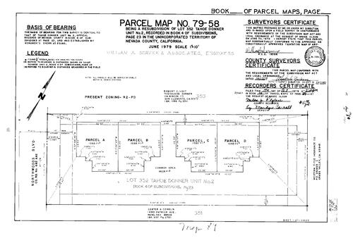 Click to see Parcel Map Book 14, pg. 89 (1979) of Nevada County Recorders Parcel Maps Book 14