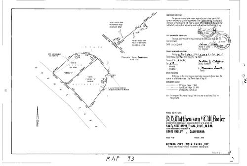 Click to see Parcel Map Book 14, pg. 93 (1979) of Nevada County Recorders Parcel Maps Book 14