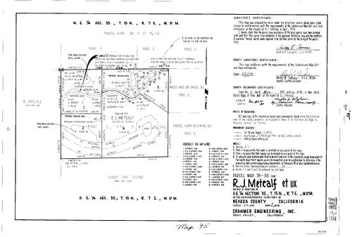 Click to see Parcel Map Book 14, pg. 95 (1979) of Nevada County Recorders Parcel Maps Book 14