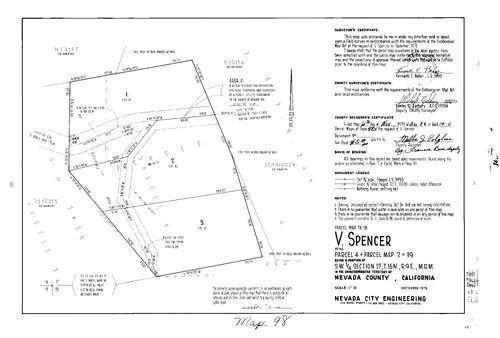 Click to see Parcel Map Book 14, pg. 98 (1979) of Nevada County Recorders Parcel Maps Book 14
