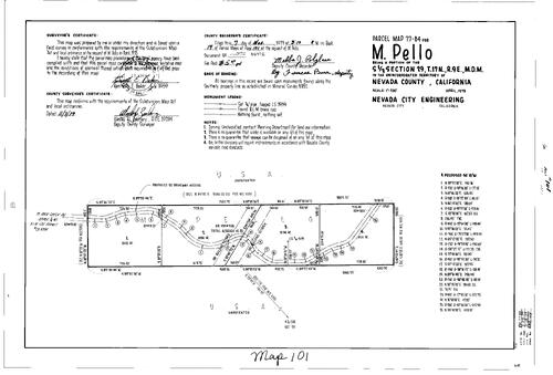 Click to see Parcel Map Book 14, pg. 101 (1979) of Nevada County Recorders Parcel Maps Book 14