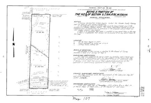 Click to see Parcel Map Book 14, pg. 107 (1979) of Nevada County Recorders Parcel Maps Book 14