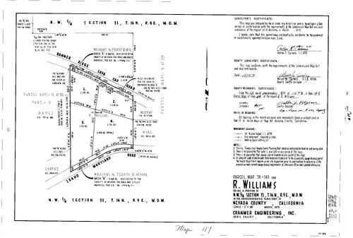 Click to see Parcel Map Book 14, pg. 119 (1979) of Nevada County Recorders Parcel Maps Book 14