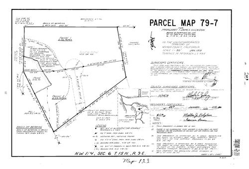 Click to see Parcel Map Book 14, pg. 123 (1979) of Nevada County Recorders Parcel Maps Book 14