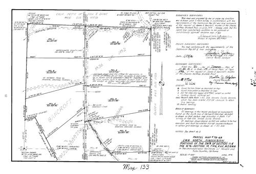 Click to see Parcel Map Book 14, pg. 133 (1980) of Nevada County Recorders Parcel Maps Book 14