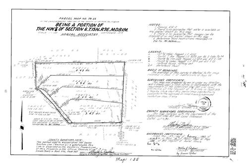 Click to see Parcel Map Book 14, pg. 135 (1980) of Nevada County Recorders Parcel Maps Book 14