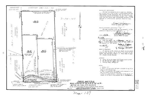 Click to see Parcel Map Book 14, pg. 137 (1980) of Nevada County Recorders Parcel Maps Book 14