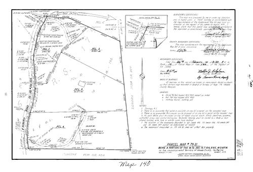 Click to see Parcel Map Book 14, pg. 140 (1980) of Nevada County Recorders Parcel Maps Book 14