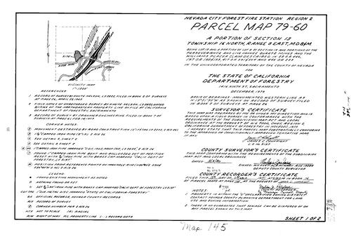Click to see Parcel Map Book 14, pg. 145 (1980) of Nevada County Recorders Parcel Maps Book 14