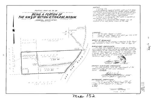Click to see Parcel Map Book 14, pg. 152 (1980) of Nevada County Recorders Parcel Maps Book 14