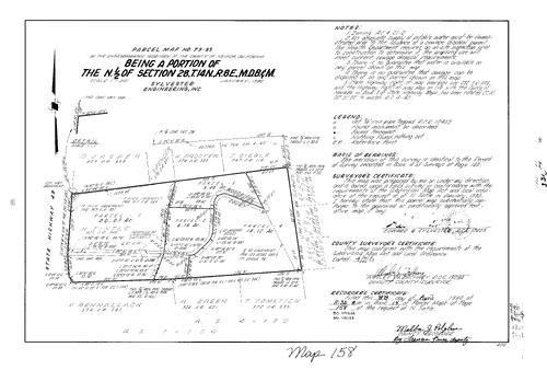 Click to see Parcel Map Book 14, pg. 158 (1980) of Nevada County Recorders Parcel Maps Book 14