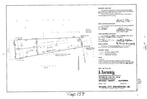 Click to see Parcel Map Book 14, pg. 159 (1980) of Nevada County Recorders Parcel Maps Book 14