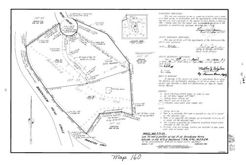 Click to see Parcel Map Book 14, pg. 160 (1980) of Nevada County Recorders Parcel Maps Book 14
