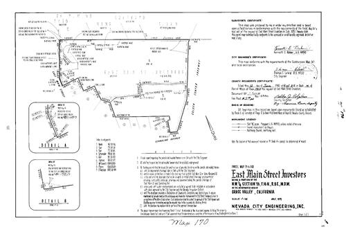 Click to see Parcel Map Book 14, pg. 170 (1980) of Nevada County Recorders Parcel Maps Book 14