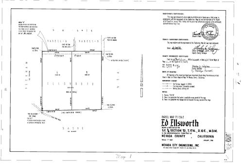 Click to see Parcel Map Book 15, pg. 1 (1980) of Nevada County Recorders Parcel Maps Book 15