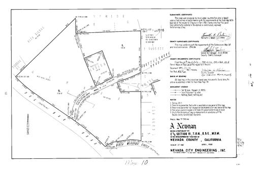 Click to see Parcel Map Book 15, pg. 10 (1980) of Nevada County Recorders Parcel Maps Book 15