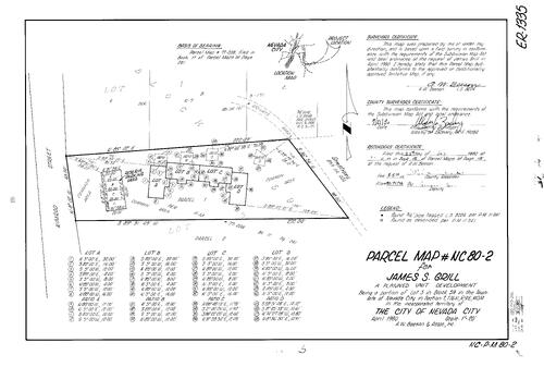 Click to see Parcel Map Book 15, pg. 15 (1980) of Nevada County Recorders Parcel Maps Book 15