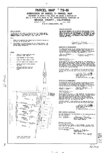 Click to see Parcel Map Book 15, pg. 17 (1980) of Nevada County Recorders Parcel Maps Book 15