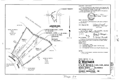 Click to see Parcel Map Book 15, pg. 24 (1980) of Nevada County Recorders Parcel Maps Book 15