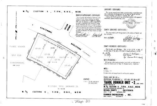 Click to see Parcel Map Book 15, pg. 30 (1980) of Nevada County Recorders Parcel Maps Book 15