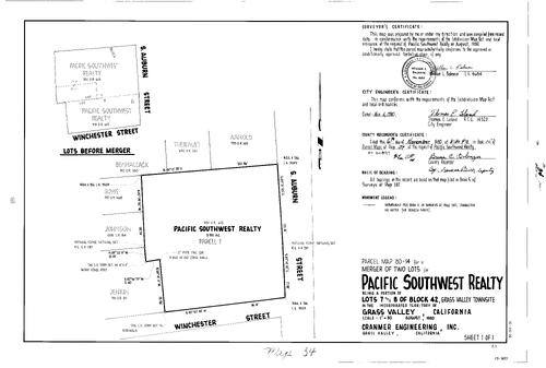Click to see Parcel Map Book 15, pg. 34 (1980) of Nevada County Recorders Parcel Maps Book 15