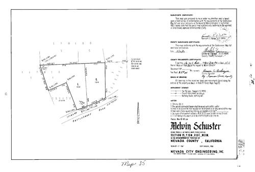 Click to see Parcel Map Book 15, pg. 35 (1980) of Nevada County Recorders Parcel Maps Book 15