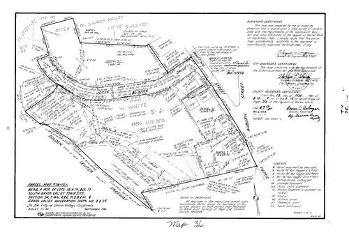 Click to see Parcel Map Book 15, pg. 36 (1980) of Nevada County Recorders Parcel Maps Book 15