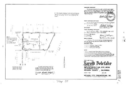 Click to see Parcel Map Book 15, pg. 37 (1980) of Nevada County Recorders Parcel Maps Book 15