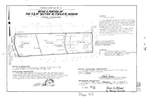 Click to see Parcel Map Book 15, pg. 43 (1980) of Nevada County Recorders Parcel Maps Book 15