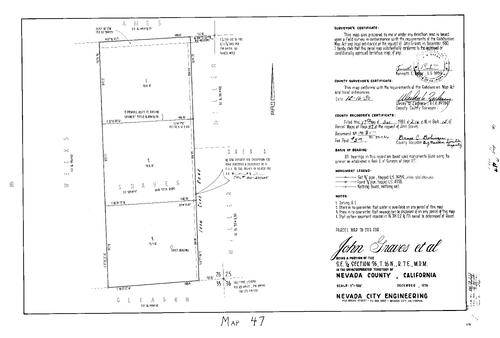 Click to see Parcel Map Book 15, pg. 47 (1980) of Nevada County Recorders Parcel Maps Book 15