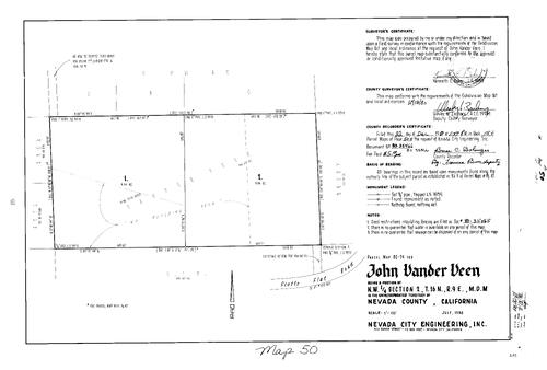 Click to see Parcel Map Book 15, pg. 50 (1980) of Nevada County Recorders Parcel Maps Book 15