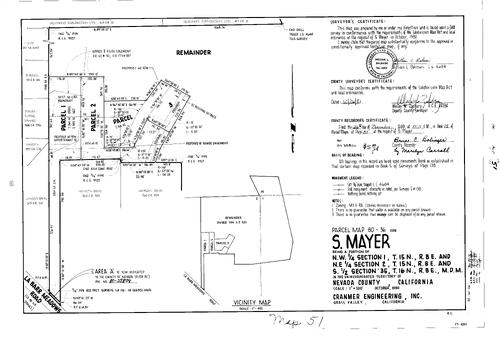 Click to see Parcel Map Book 15, pg. 51 (1980) of Nevada County Recorders Parcel Maps Book 15