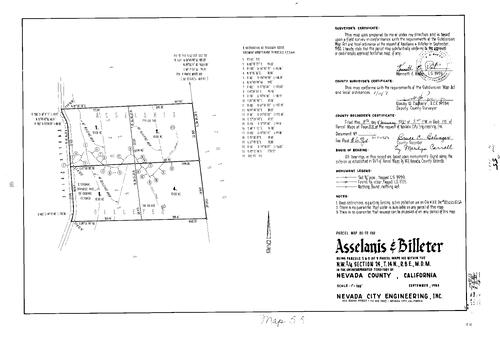 Click to see Parcel Map Book 15, pg. 55 (1981) of Nevada County Recorders Parcel Maps Book 15