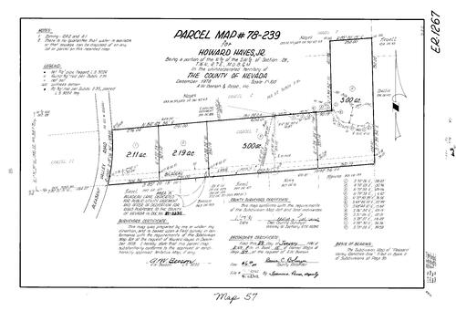Click to see Parcel Map Book 15, pg. 57 (1981) of Nevada County Recorders Parcel Maps Book 15