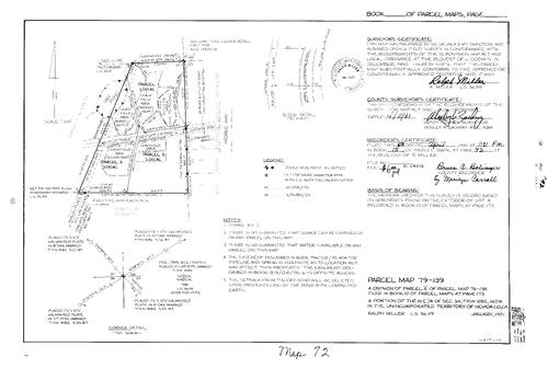 Click to see Parcel Map Book 15, pg. 72 (1981) of Nevada County Recorders Parcel Maps Book 15